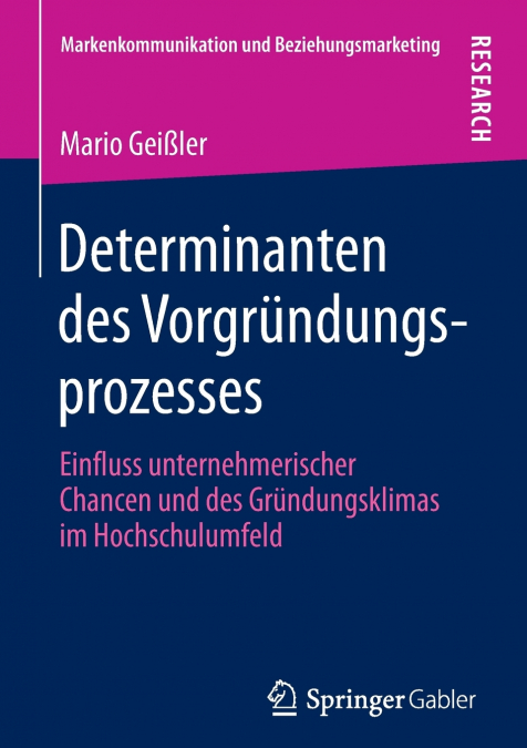Determinanten des Vorgründungsprozesses