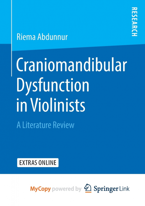 Craniomandibular Dysfunction in Violinists