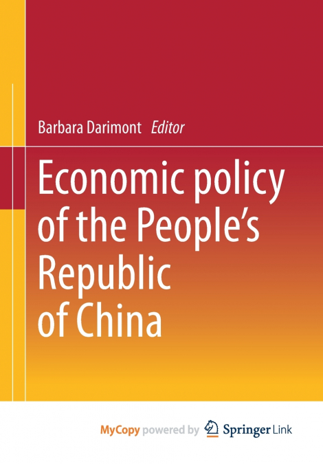 Economic Policy of the People’s Republic of China