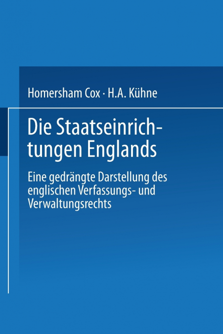 Die Staatseinrichtungen Englands