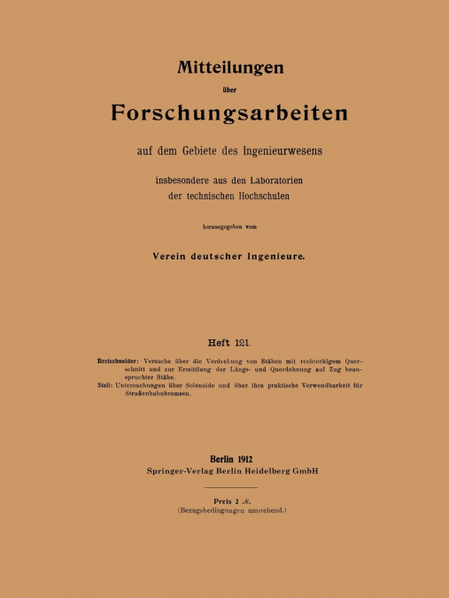 Mitteilungen Uber Forschungsarbeiten
