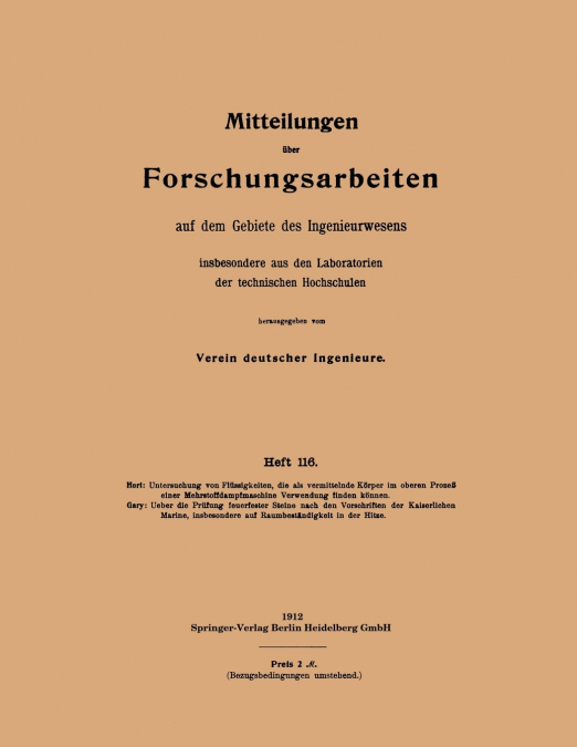 Untersuchung Von Flussigkeiten, Die ALS Vermittelnde Korper Im Oberen Prozess Einer Mehrstoffdampfmaschine Verwendung Finden Konnen