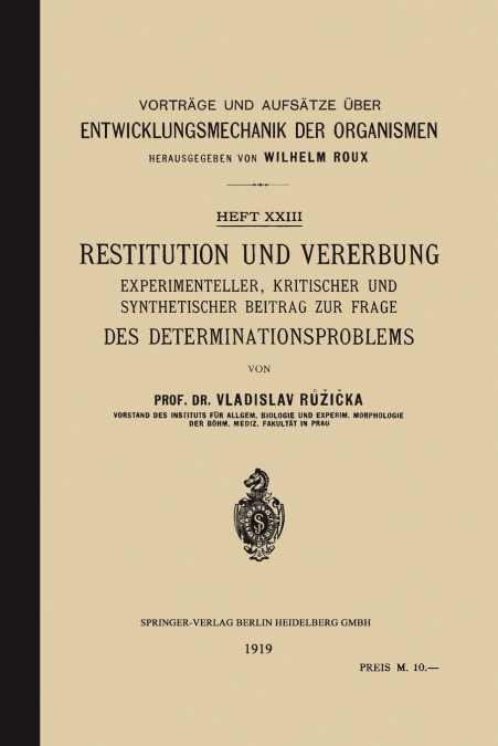 Restitution Und Vererbung