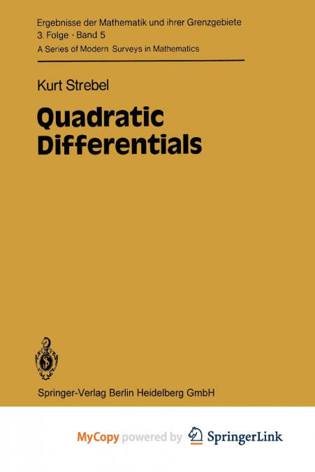 Quadratic Differentials