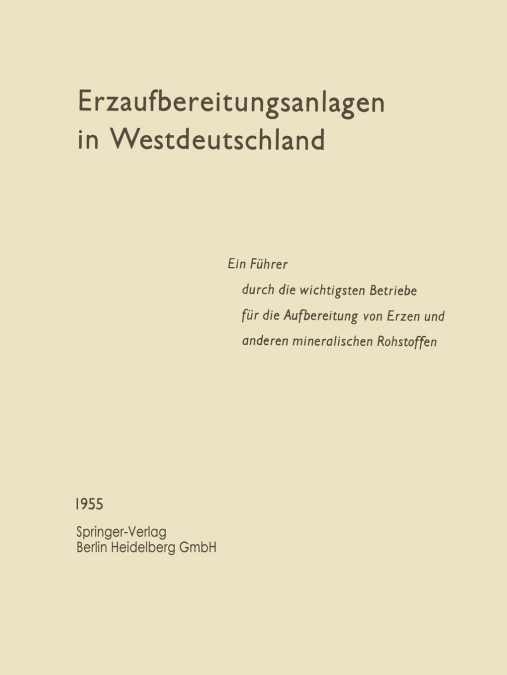 Erzaufbereitungsanlagen in Westdeutschland