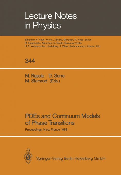 Pdes and Continuum Models of Phase Transitions