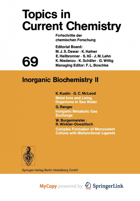 Inorganic Biochemistry II
