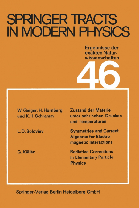 Springer Tracts in Modern Physics