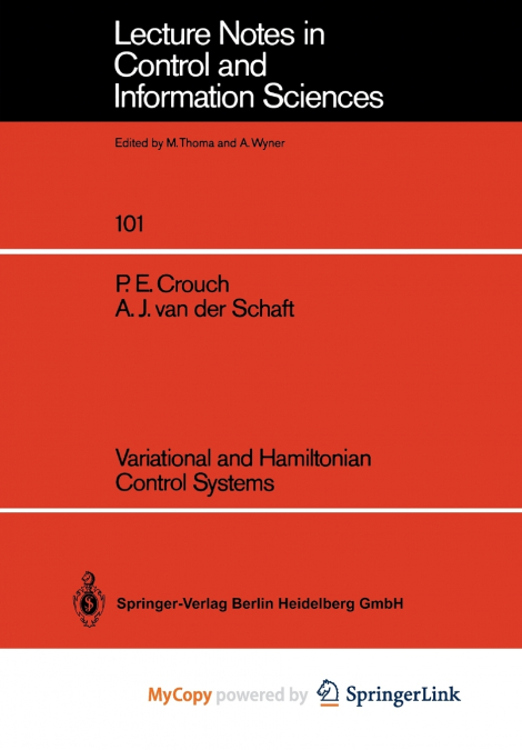 Variational and Hamiltonian Control Systems