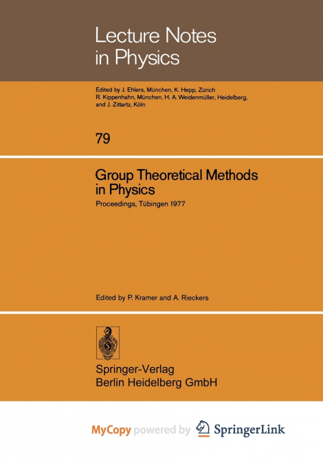 Group Theoretical Methods in Physics