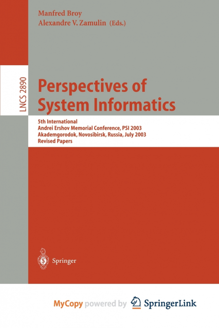Perspectives of Systems Informatics