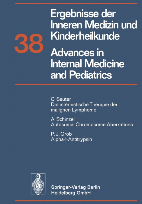 Ergebnisse der Inneren Medizin und Kinderheilkunde / Advances in Internal Medicine and Pediatrics