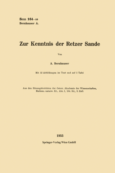 Zur Kenntnis Der Retzer Sande