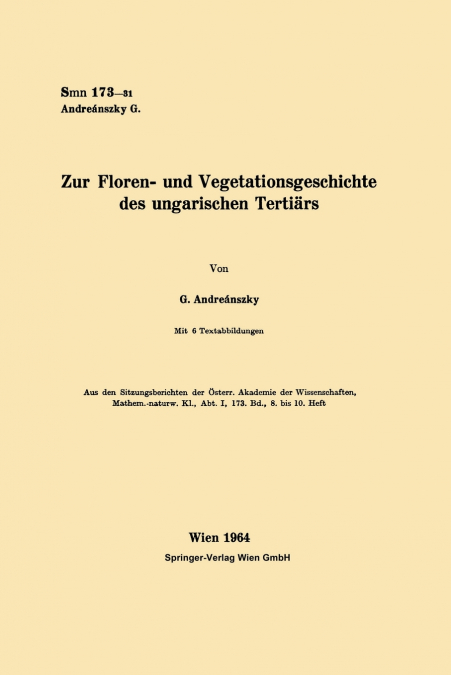 Zur Floren- und Vegetationsgeschichte des ungarischen Tertiärs