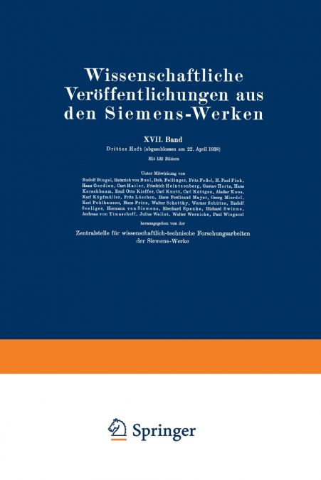 Wissenschaftliche Veröffentlichungen aus den Siemens-Werken