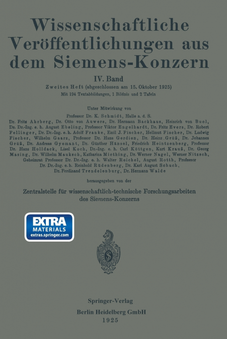 Wissenschaftliche Veroffentlichungen Aus Dem Siemens-Konzern