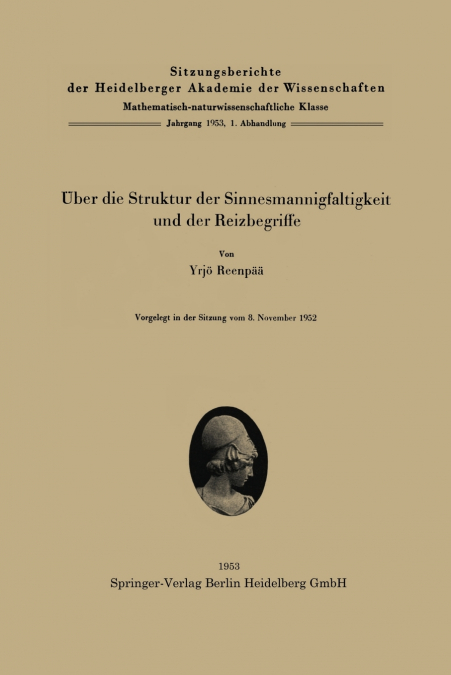 Über die Struktur der Sinnesmannigfaltigkeit und der Reizbegriffe