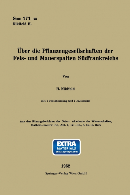 Über die Pflanzengesellschaften der Fels- und Mauerspalten Südfrankreichs