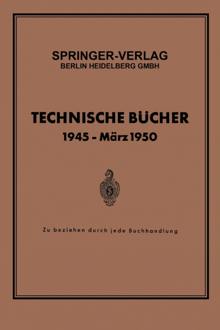 Technische Bucher 1945 - Marz 1950