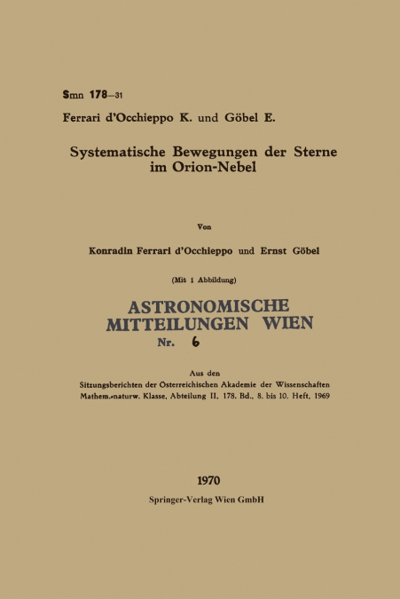 Systematische Bewegungen Der Sterne Im Orion-Nebel