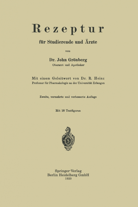 Rezeptur Fur Studierende Und Arzte