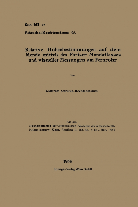 Relative Höhenbestimmungen auf dem Monde mittels des Pariser Mondatlasses und visueller Messungen am Fernrohr