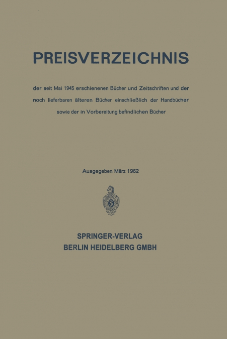 Preisverzeichnis