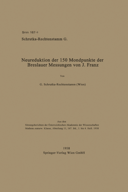 Neureduktion Der 150 Mondpunkte Der Breslauer Messungen Von J. Franz