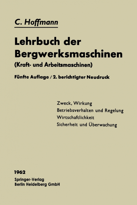 Lehrbuch Der Bergwerksmaschinen