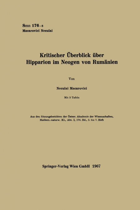Kritischer Überblick über Hipparion im Neogen von Rumänien