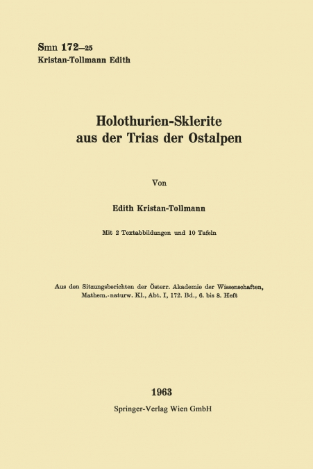 Holothurien-Sklerite Aus Der Trias Der Ostalpen
