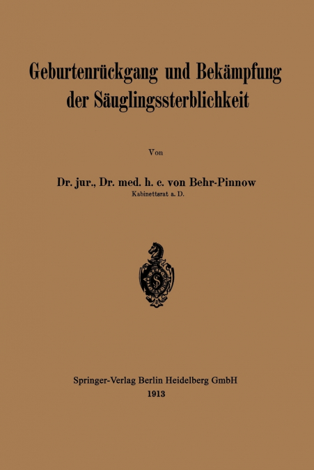 Geburtenruckgang Und Bekampfung Der Sauglingssterblichkeit