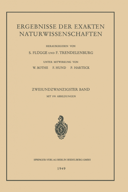 Ergebnisse Der Exakten Naturwissenschaften