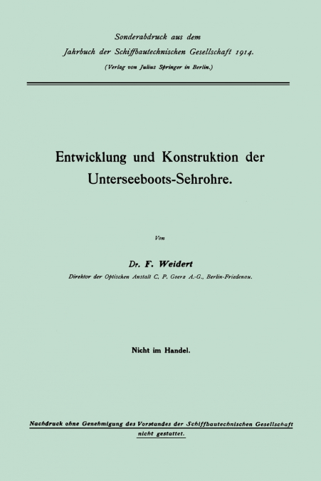 Entwicklung Und Konstruktion Der Unterseeboots-Sehrohre