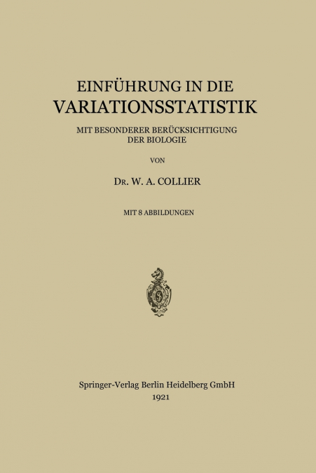 Einfuhrung in Die Variationsstatistik