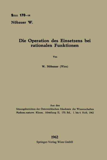 Die Operation Des Einsetzens Bei Rationalen Funktionen