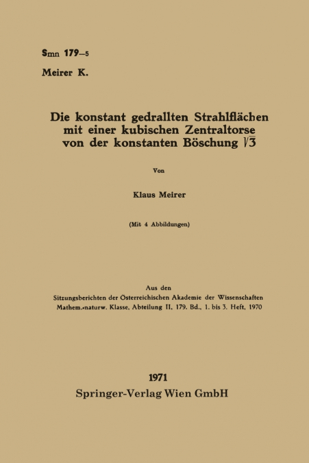 Die konstant gedrallten Strahlflächen mit einer kubischen Zentraltorse von der konstanten Böschung √3