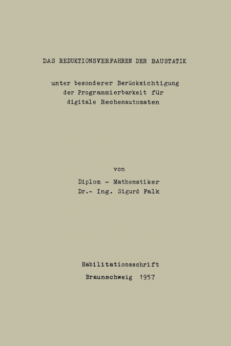 Das Reduktionsverfahren Der Baustatik