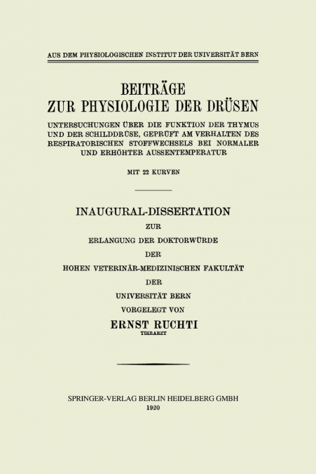 Beitrage Zur Physiologie Der Drusen