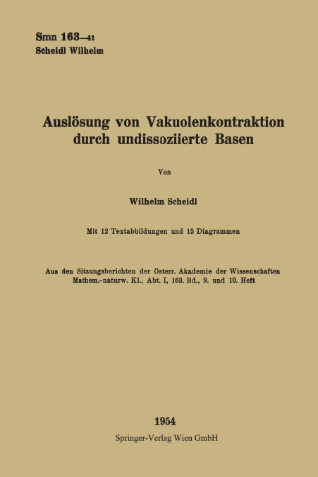 Auslosung Von Vakuolenkontraktion Durch Undissoziierte Basen