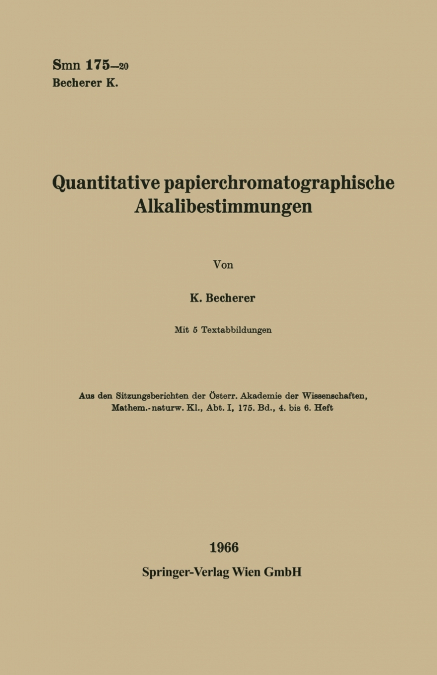 Quantitative papierchromatographische Alkalibestimmungen