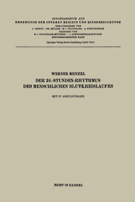 Der 24-Stunden-Rhythmus Des Menschlichen Blutkreislaufes