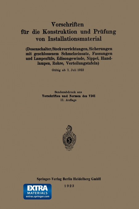 Vorschriften Fur Die Konstruktion Und Prufung Von Installationsmaterial