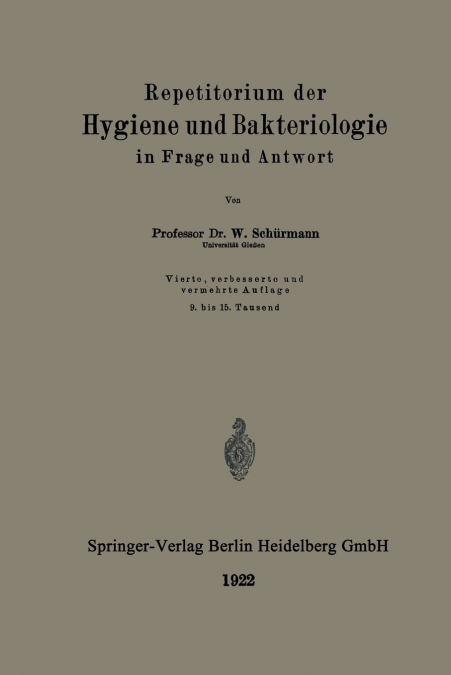Repetitorium der Hygiene und Bakteriologie in Frage und Antwort