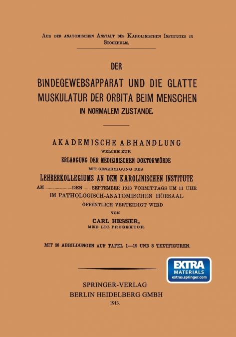 Der Bindegewebsapparat Und Die Glatte Muskulatur Der Orbita Beim Menschen in Normalem Zustande