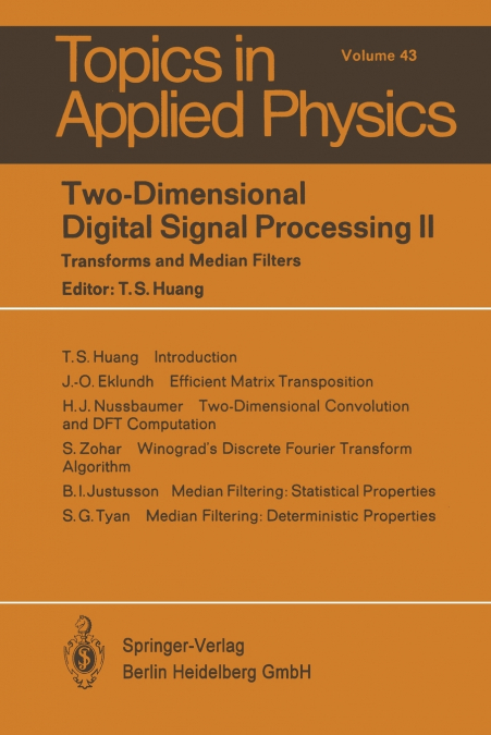 Two-Dimensional Digital Signal Processing II