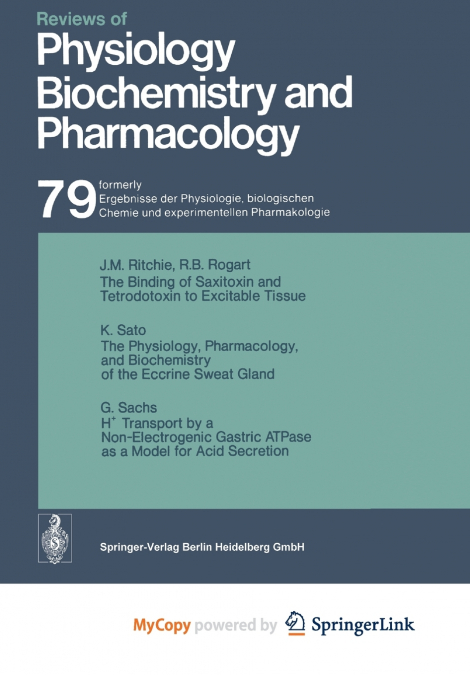 Reviews of Physiology, Biochemistry and Pharmacology