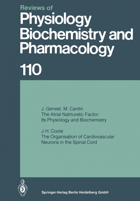 Reviews of Physiology, Biochemistry and Pharmacology 110