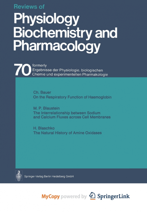 Reviews of Physiology, Biochemistry and Pharmacology