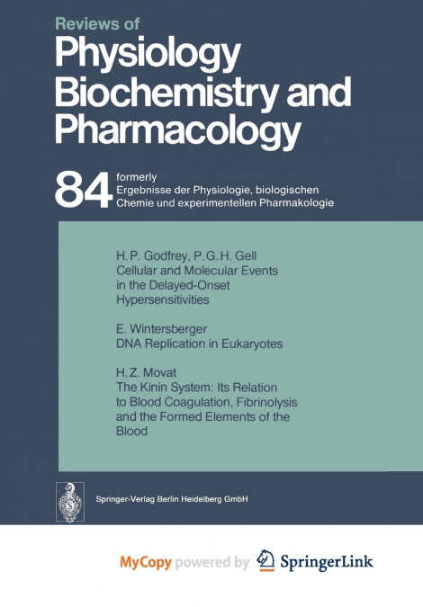 Reviews of Physiology, Biochemistry and Pharmacology